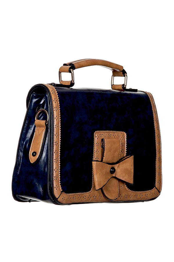 Banned Retro Schultertasche Scandal Bow Blau