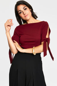 Voodoo Vixen Oberteil Benny Burgundy Cowl Neck