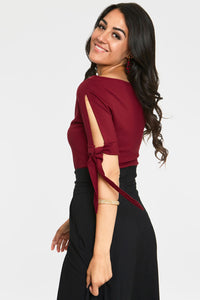 Voodoo Vixen Oberteil Benny Burgundy Cowl Neck