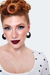 Voodoo Vixen Ohrringe Black Retro Hoop