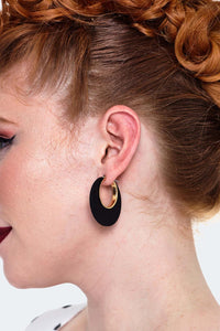 Voodoo Vixen Ohrringe Black Retro Hoop