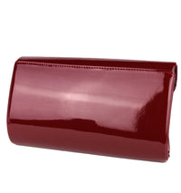 Schompi Vintage Damen Clutch Tasche Lack Abendtasche, abnehmbare Schulterkette Kettentasche, Glänzend, 50er Rockabilly Lederoptik