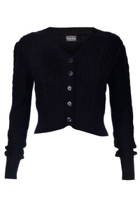 Voodoo Vixen Strickjacke Mabel Cropped Cardigan Schwarz