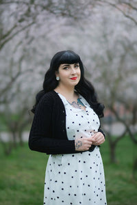 Voodoo Vixen Strickjacke Mabel Cropped Cardigan Schwarz