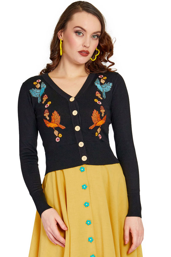 Voodoo Vixen Strickjacke Black Woodland Cardigan