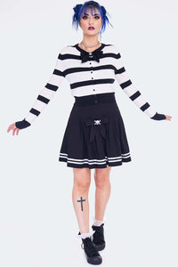 Jawbreaker Strickjacke Striped Skull Bow