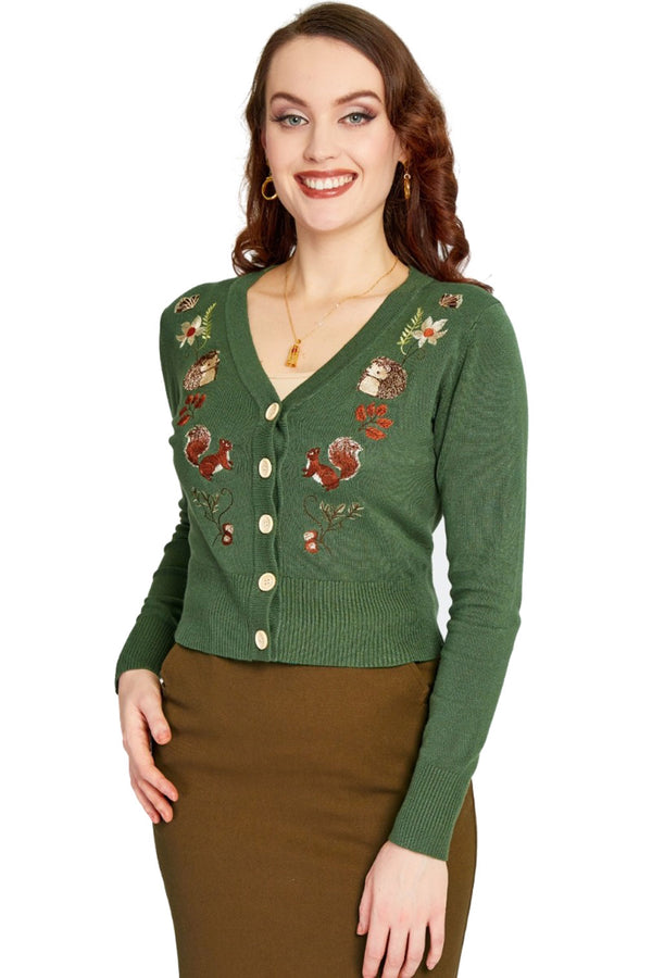 Voodoo Vixen Strickjacke Green Woodland Cardigan