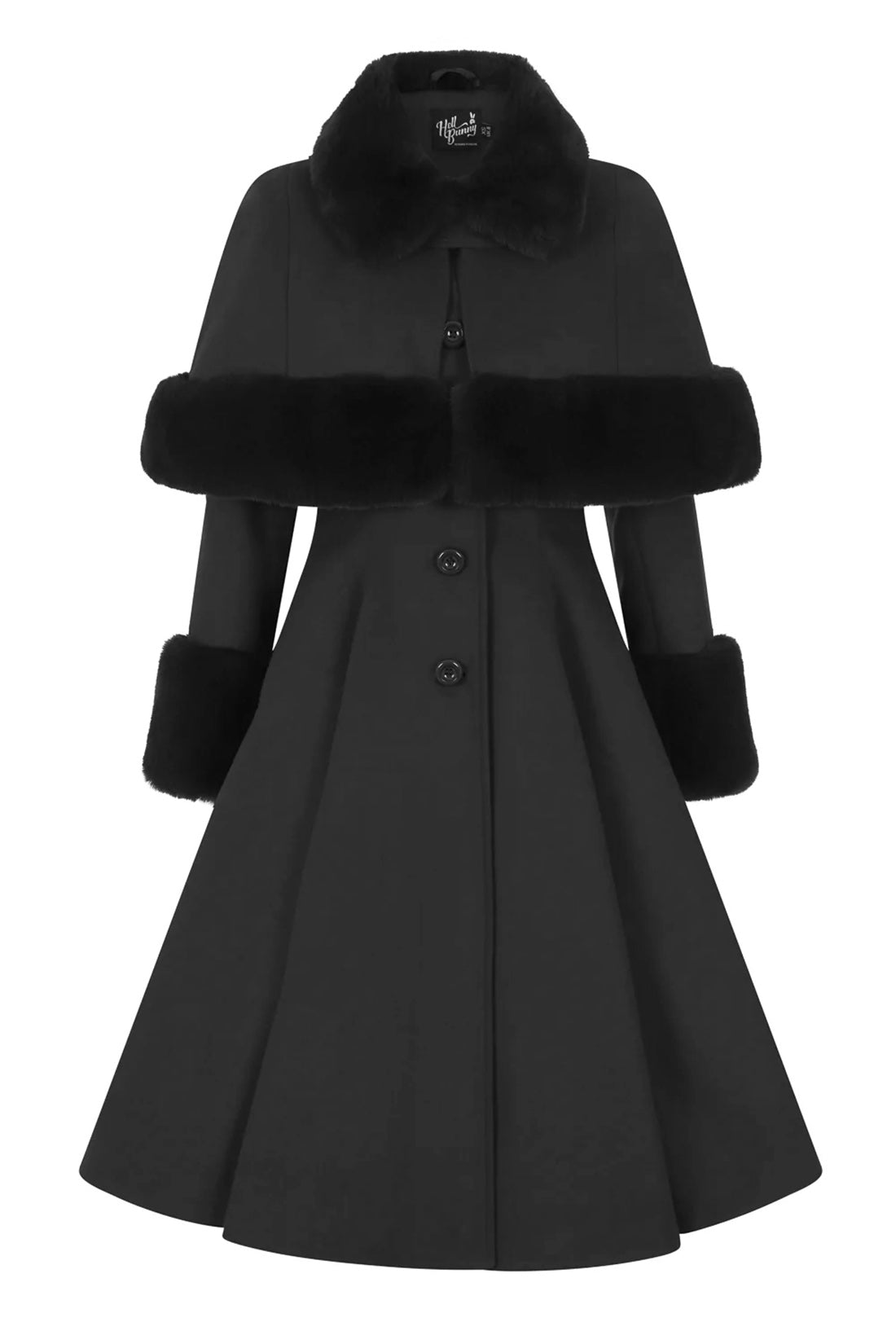 Hell Bunny Mantel Capulet Schwarz