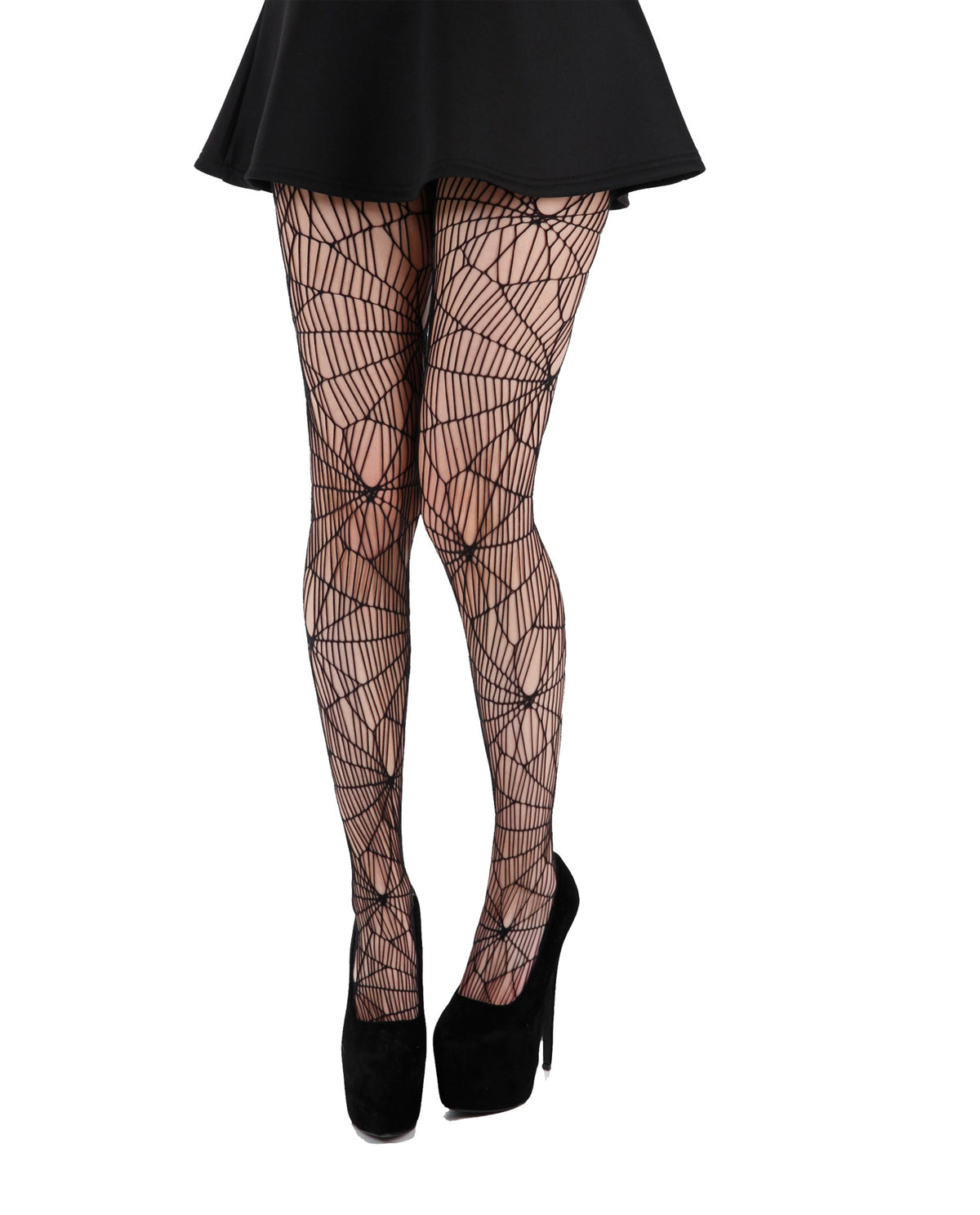 Schompi Tights Cobweb - Spinnennetz Strumpfhose Schwarz Gothic Punk