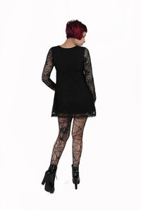 Schompi Tights Cobweb - Spinnennetz Strumpfhose Schwarz Gothic Punk