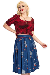 Voodoo Vixen Swing Rock Colbie Flare Coral Print