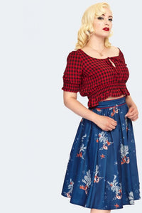 Voodoo Vixen Swing Rock Colbie Flare Coral Print