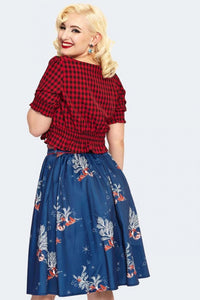 Voodoo Vixen Swing Rock Colbie Flare Coral Print