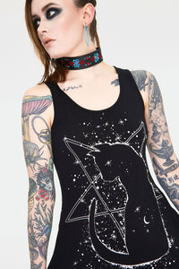 Jawbreaker Tank Top Cosmic Cat Longline