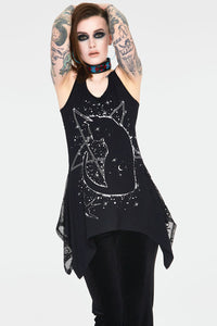 Jawbreaker Tank Top Cosmic Cat Longline