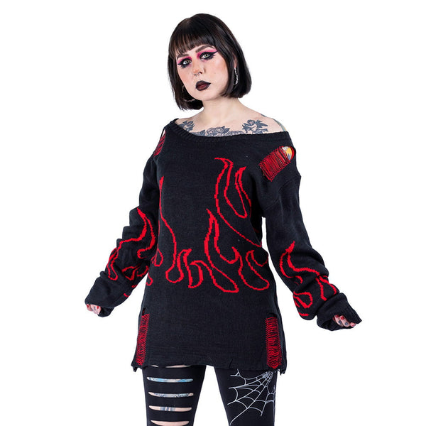 Heartless Strickpullover Depths Of Hell Rot