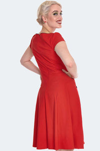 Voodoo Vixen Swing Kleid Criss Cross Contrast Piping