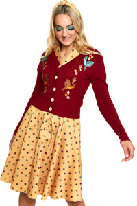Voodoo Vixen Strickjacke Red Woodland