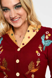 Voodoo Vixen Strickjacke Red Woodland