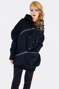 Jawbreaker Kapuzenpullover Zip Front Oversized Hoodie