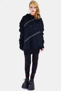 Jawbreaker Kapuzenpullover Zip Front Oversized Hoodie
