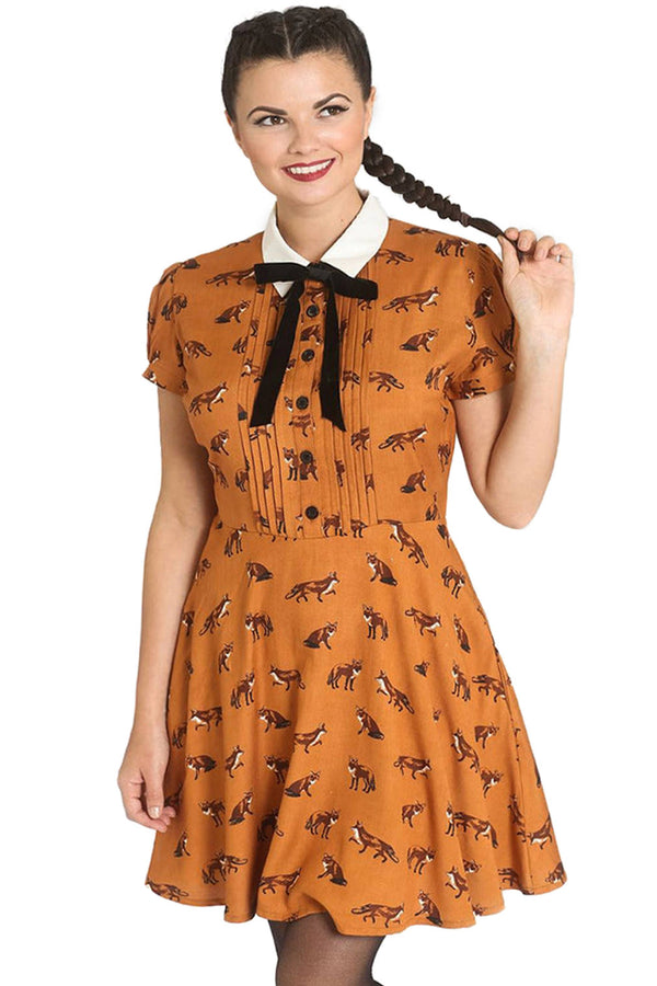Hell Bunny Kleid Vixey Braun