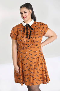 Hell Bunny Kleid Vixey Braun