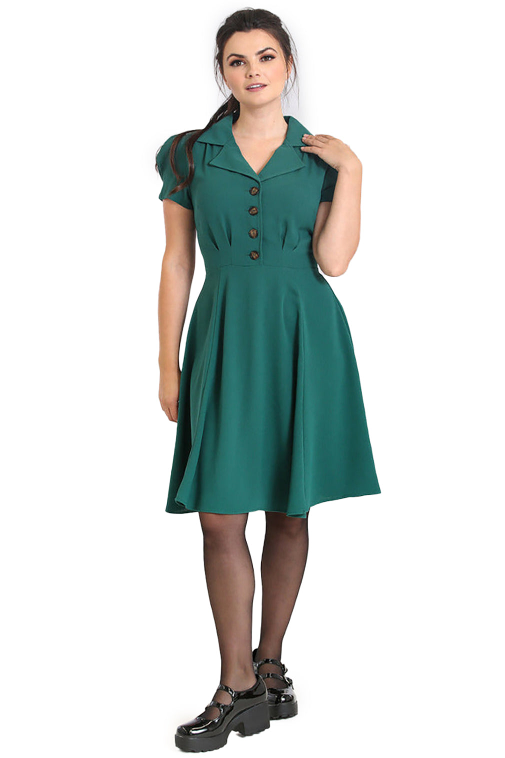 Hell Bunny Kleid Vera Lynn Grün