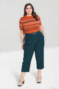 Hell Bunny Hose Ravenwood Trousers Petrol