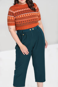Hell Bunny Hose Ravenwood Trousers Petrol