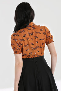 Hell Bunny Bluse Vixey Braun