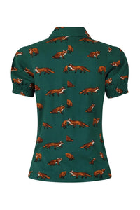Hell Bunny Bluse Vixey Grün