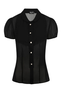 Hell Bunny Bluse Taffy Schwarz