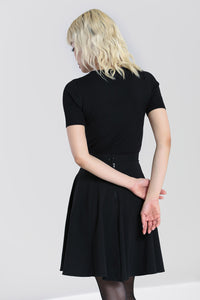 Hell Bunny Stricktop Bat Top Schwarz