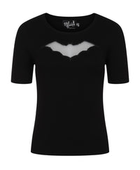 Hell Bunny Stricktop Bat Top Schwarz