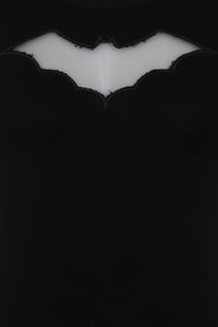 Hell Bunny Stricktop Bat Top Schwarz