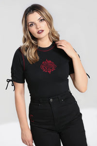 Hell Bunny Top Tallulah Schwarz