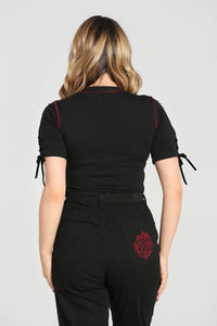 Hell Bunny Top Tallulah Schwarz