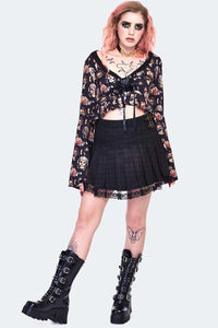 Jawbreaker Minirock Houndstooth Printed School Skirt