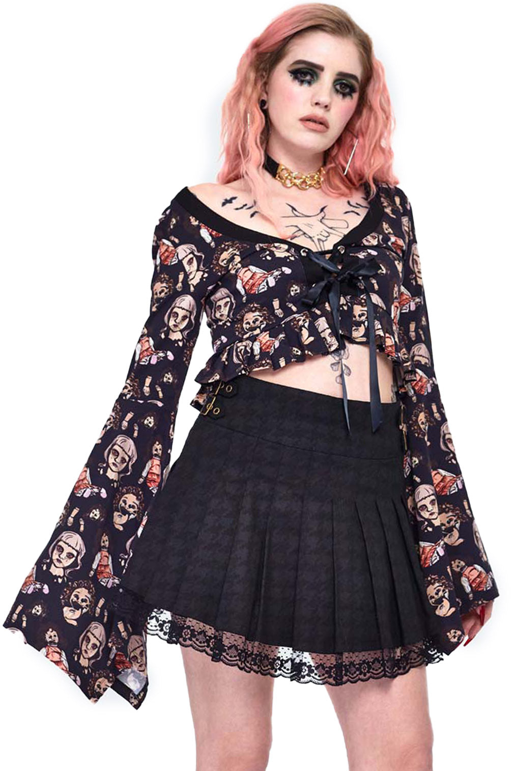 Jawbreaker Minirock Houndstooth Printed School Skirt