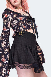 Jawbreaker Minirock Houndstooth Printed School Skirt