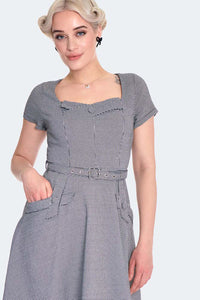 Voodoo Vixen Kleid Houndstooth Flare Dress