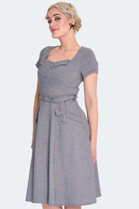Voodoo Vixen Kleid Houndstooth Flare Dress