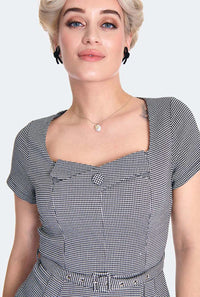 Voodoo Vixen Kleid Houndstooth Flare Dress