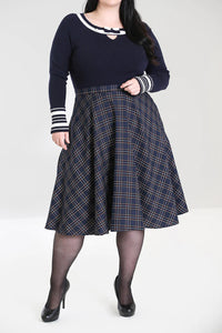 Hell Bunny Rock Peebles 50's Skirt Blau