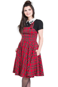 Hell Bunny Pinafore Kleid Irvine Rot