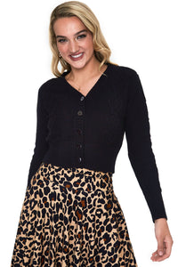Voodoo Vixen Strickjacke Jazmine V Neck Knit Schwarz