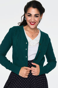 Voodoo Vixen Strickjacke Jazmine V Neck Knit Grün