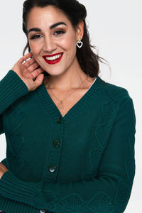 Voodoo Vixen Strickjacke Jazmine V Neck Knit Grün