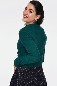 Voodoo Vixen Strickjacke Jazmine V Neck Knit Grün